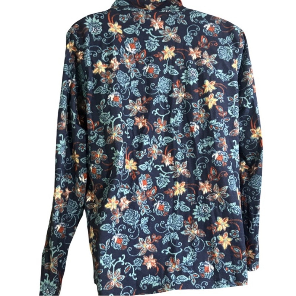 Wonderly Intimates a button-down pajama top floral print contrasting piping med - Picture 4 of 9